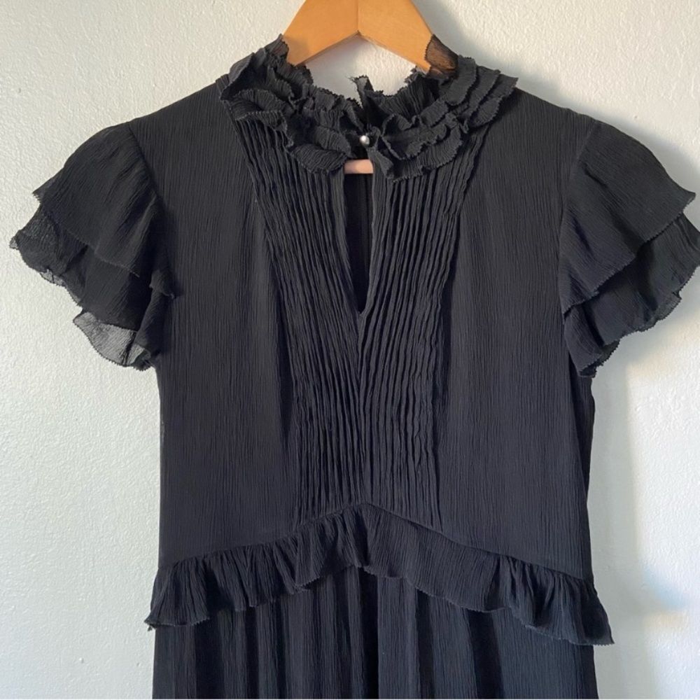 Banana Republic Heritage Pleated Ruffle Neck Dress - Picture 5 of 14